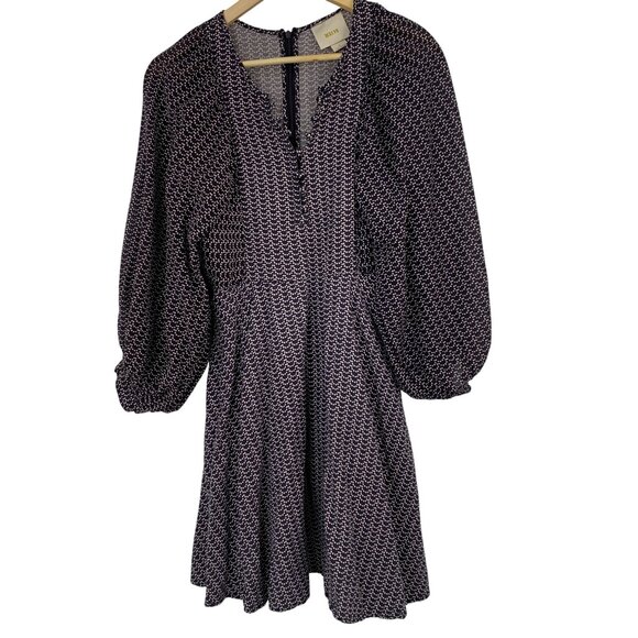 Maeve By Anthropologie Fit & Flare Mini Dress S RX10451 EUC Navy - Picture 2 of 9